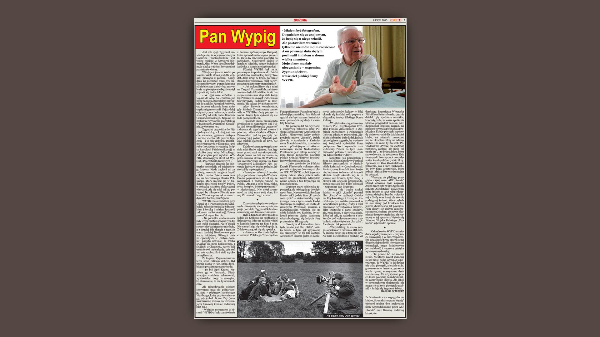 Wypig - Strona historyczna, galeria filmy